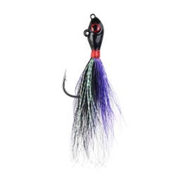 PLUMILLA MUSTAD ‘Big Eye Bucktail 1oz Black/Purple hook  6/0