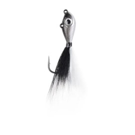 PLUMILLA MUSTAD ‘Big Eye Bucktail 1oz Black/SILVER hook  6/0