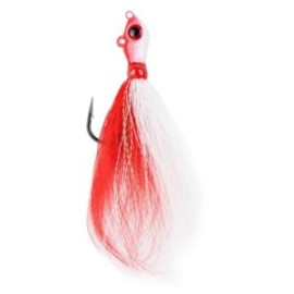 PLUMILLA MUSTAD ‘Big Eye Bucktail 1oz RED*/WITHE hook  6/0